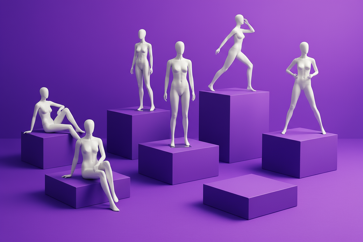 génere un fond violet avec des plateforme surélevés